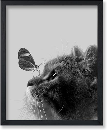 Poster Master Butterfly on Cat Print by PosterMaster
