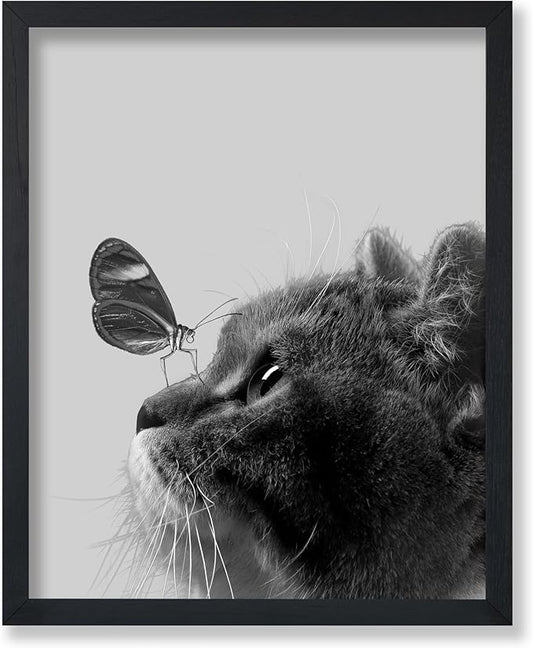 Poster Master Butterfly on Cat Print by PosterMaster