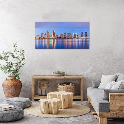 San Diego Skyline Wall Art Night View USA Cityscape Wall Decor Nature Sunset - Image 3