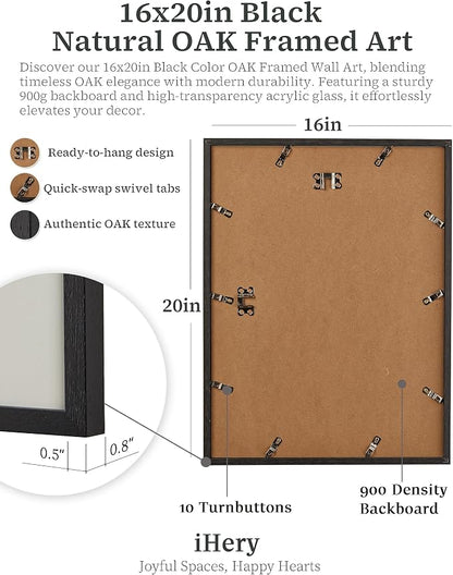 iHery Premium 16x20in Natural Black OAK Wood Trendy Every Hour is Happy Hour - Image 5