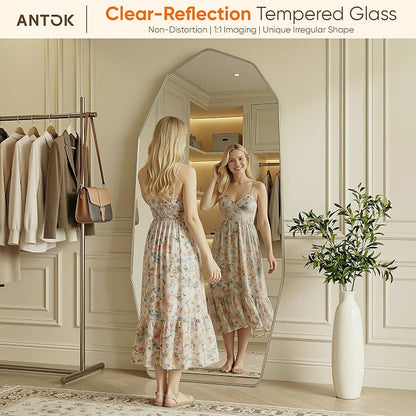 Antok Full Length Mirror, Free Standing Wall Mounted or Leaning Full Body Mirror - Image 4