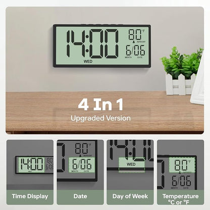 JALL 14.5" Large Digital Wall Clock Battery Operated - Image 5