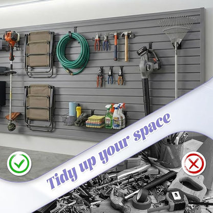 SMARTSTANDARD Heavy Duty PVC Slatwall Panels 4x8 ft, Interlocking Garage Wall - Image 4