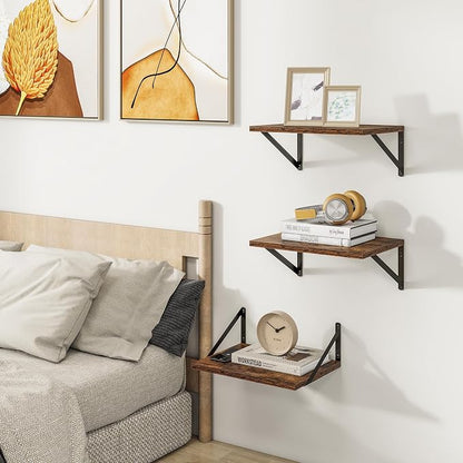 Deep Floating Shelves for Wall, 12 Inch Deep Floating Shelves Set of 3 - Image 2
