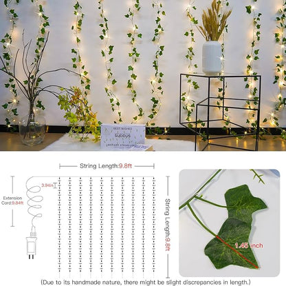 suddus 300 LED Vines with Lights Plug in, 9.8ft x 9.8ft Fairy Lights with Vines - Image 5