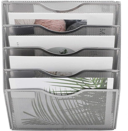 EASEPRES 5 Pocket Mesh Hanging Wall File Organizer, Wall Mounted Mail Paper - Image 3