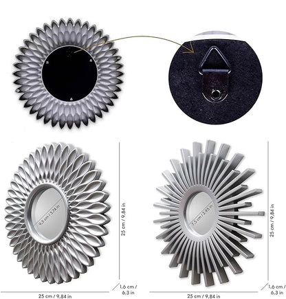 BONNYCO Wall Mirrors Pack of 3 Round Silver Mirrors - Image 4