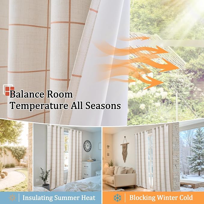 Lajode Plaid Patterned Curtains Thermal Insulated - Image 7