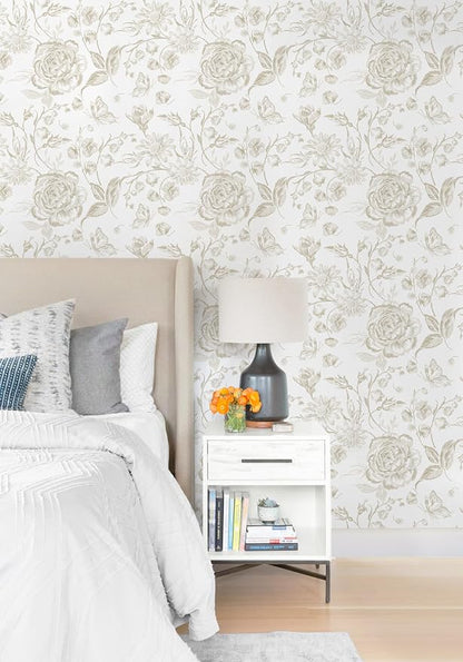 Yasinet Peel and Stick Wallpaper Vintage Floral Wallpaper Boho Floral Contact - Image 3