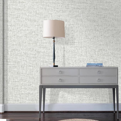 Grey Grasscloth Peel and Stick Wallpaper, Textured Vintage Contact Paper - Image 5