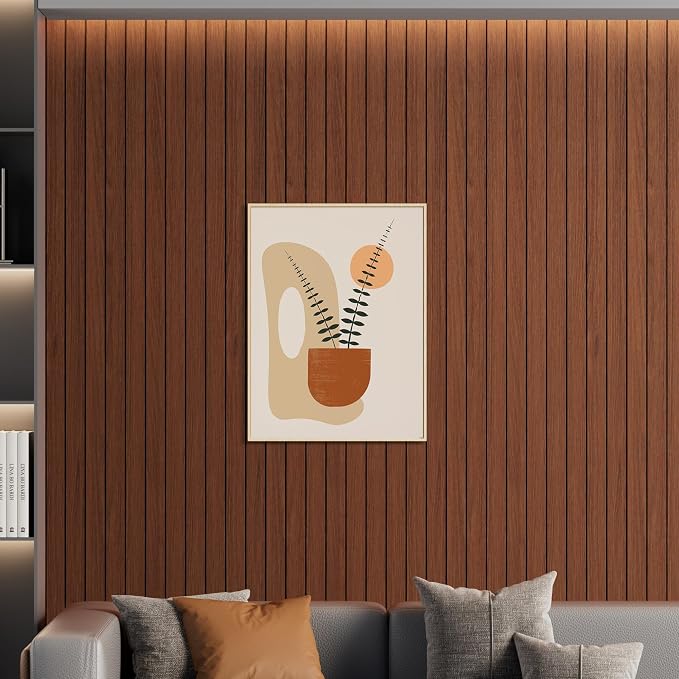 Arthome Peel and Stick Slat Wall Panels 15.7 "x240, Self-Adhesive PVC Wood - Image 2