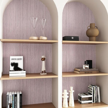 CRE8TIVE Large Size 24"x354" Pale Pink Grasscloth Peel and Stick Wallpaper - Image 5