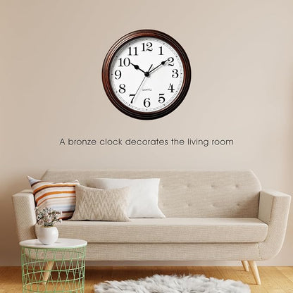 Wall Clock, 9 Inch Silent Wall Clocks Battery Operated, Decorative Clocks - Image 6