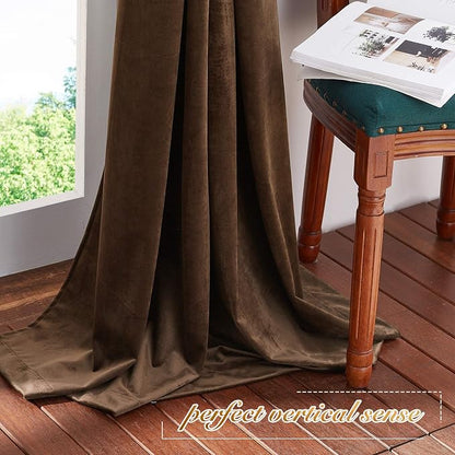 NICETOWN Brown Velvet Curtains, Thermal Insulated Sound Reducing Heavy Matt - Image 7