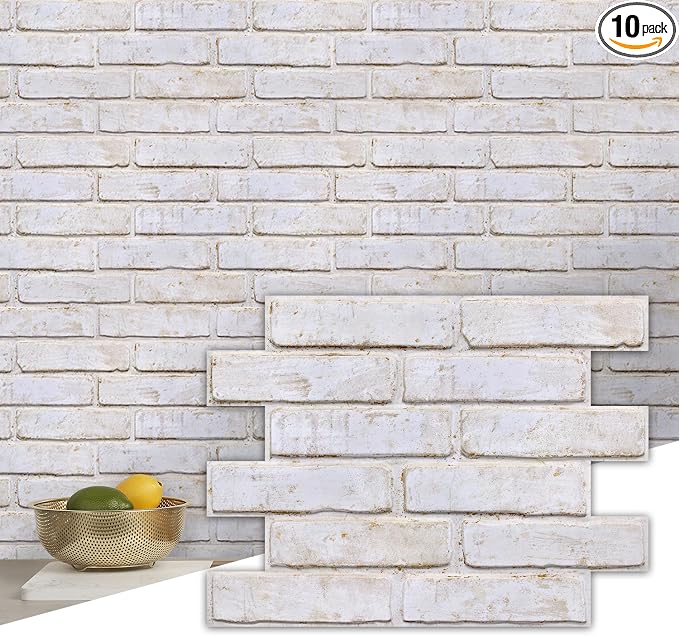 Commomy 3D Peel and Stick Brick, Ultralight Thin PVC Faux Brick Wall Panels by CommomyDecor