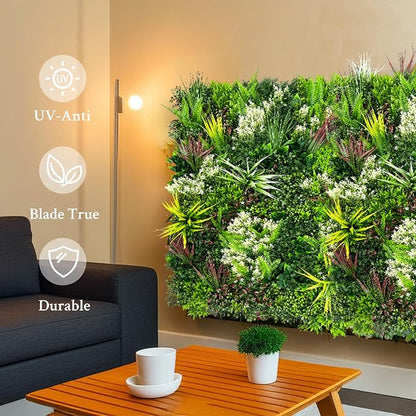 ODTORY Artificial Plant Wall Panels: 6FT×12FT UV-Anti Faux Grass Wall Backdrop - Image 3