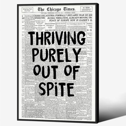Black And White Newspaper Poster Fashion Fun Motivational Quote Wall Art by Unknown