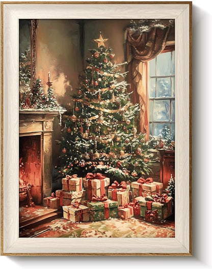 VIYYIEA Winter Framed Wall Art for Living Room, Christmas Tree Canvas Prints by VIYYIEAART
