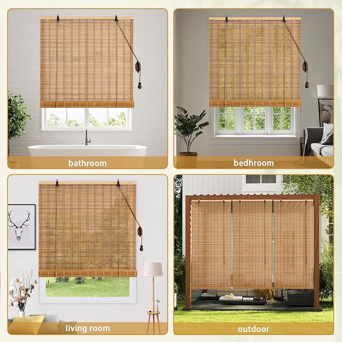 Natural Bamboo Blinds for Interior Windows 36 Wide - Image 6