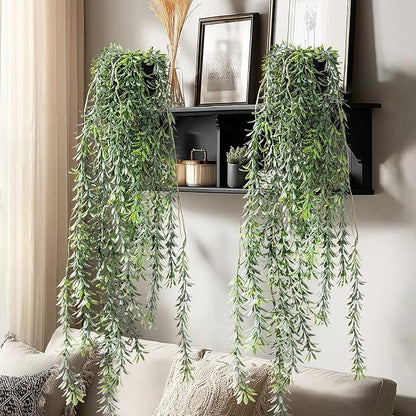 Artificial Hanging Plant 2 Pcs Faux Plant Ivy Vine Faux Eucalyptus Vines Fake by Yarmare