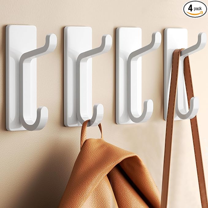 Self Adhesive Wall Hooks for Hanging: Extra Strong 13 LB, Hook for Coat by Josmimic