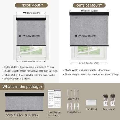 SUNOFF Cordless Blackout Roller Shades Blinds - Image 2