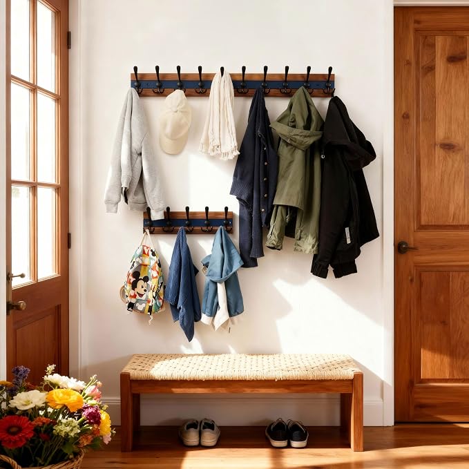 SKOLOO Rustic Wall Mounted Coat Rack - Image 3