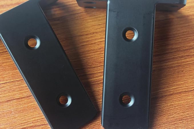 2 Pack - 4 inch Black Hidden L Shelf Bracket Iron Floating Shelf Brackets - Image 4