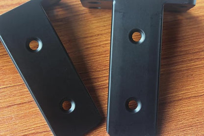 2 Pack - 4 inch Black Hidden L Shelf Bracket Iron Floating Shelf Brackets - Image 4