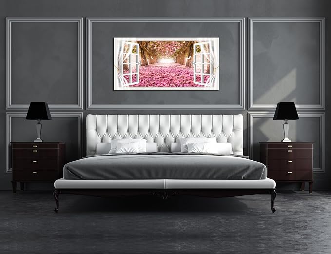 Cao Gen Decor Art-AH40150 Wall Art Trees and Pink Rose Paintings Printed - Image 5