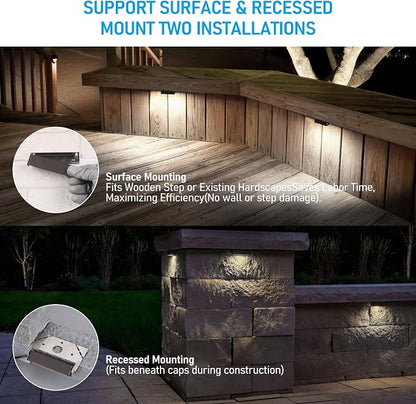 LEONLITE 8-Pack 4 Inch LED Hardscape Lighting, Update Retaining Wall Lights - Image 3
