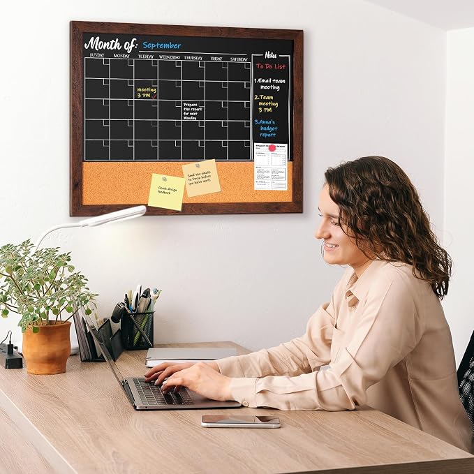 4 THOUGHT Chalkboard Calendar Corkboard Combo - Image 6