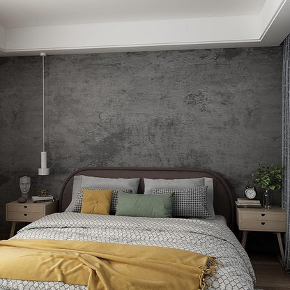 3yecao 48"×197" Extra Wide Thick Dark Blue Grey Concrete Wallpaper Peel and - Image 6