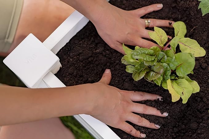 Vita Classic 4 Foot x 4 Foot x 11 inch White Vinyl Raised Modular Garden Bed, White, PVC, BPA and Pthalate Free, VT17108