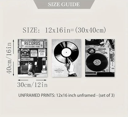 3Pcs Retro Music Poster Wall Art Fashion Black And White Photography Preppy - Image 8