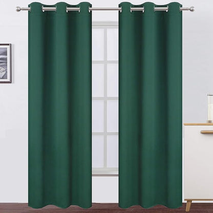 LEMOMO Green Blackout Curtains 34 x 84 Inch Length/Set of 2 Curtain by Lemomo