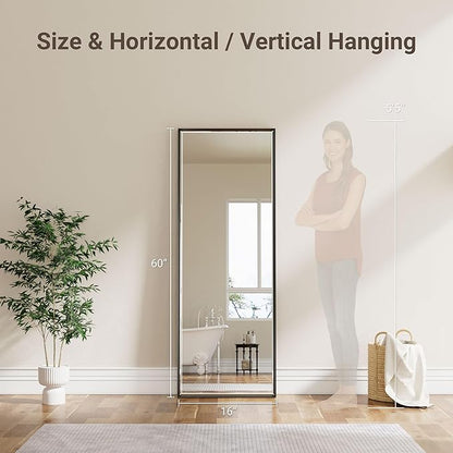 16''x 60'' Tall Black Bathroom Mirror, Beveled Bathroom Vanity Mirror - Image 3