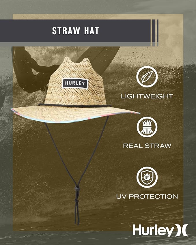 Hurley Men's Straw Hat - Bayside Lifeguard Straw Sun Hat
