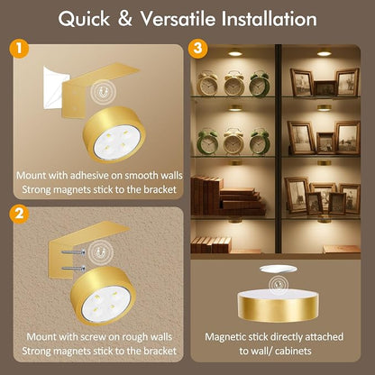 3-Pack Picture Lights for Wall, Rechargeable Battery Operated Led Painting Light - Image 8