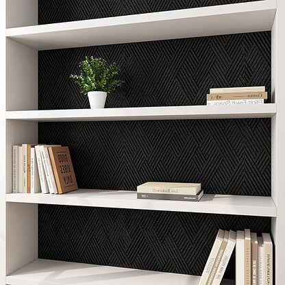 Decotalk 30"x120" Textured Peel and Stick Wallpaper Black Geometric - Image 4
