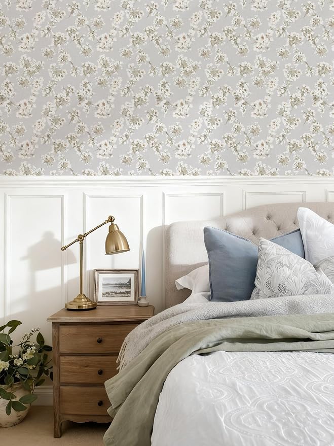 Floral Peel and Stick Wallpaper Farmhouse Pear Blossom Vintage Wallpaper - Image 7