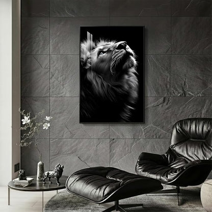 Framed Black and Gray Modern Wall Art, Contemporary Animal Portrait Prints - Image 4