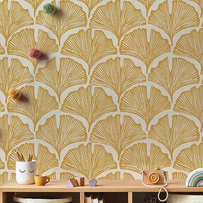 Tempaper x Novogratz Golden Mustard Feather Palm Removable Peel and Stick - Image 7