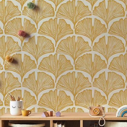 Tempaper x Novogratz Golden Mustard Feather Palm Removable Peel and Stick - Image 7