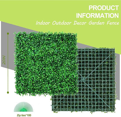AOKIE 20"X20" Artificial Grass Wall, Party Garden Fence Decor - Image 3