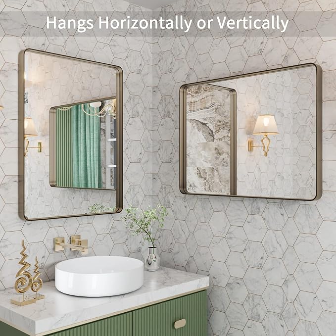 LOAAO 20”X30” Bronze Bathroom Mirrors - Image 4