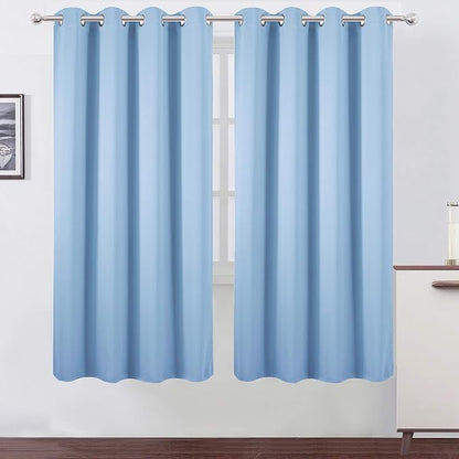 LEMOMO Sky Blue Thermal Blackout Curtains/52 x 72 Inch/Set of 2 Panels Room by Lemomo