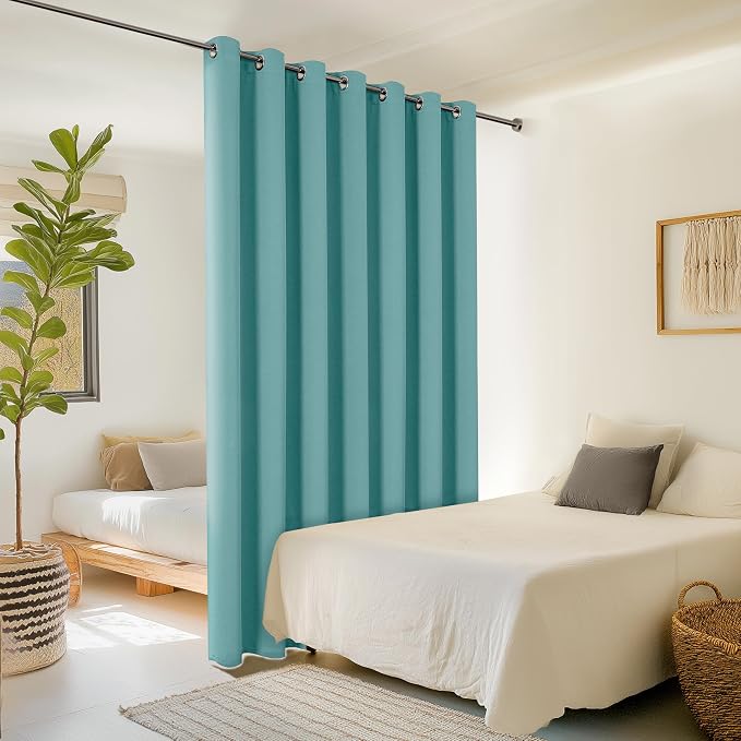 ChrisDowa Room Divider Curtain 96 Inches Long, Wide Blackout Sliding Door - Image 2