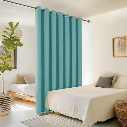 ChrisDowa Room Divider Curtain 96 Inches Long, Wide Blackout Sliding Door - Image 2