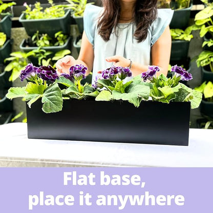 LaLaGreen Outdoor Wall Planters Carbon Steel Black Metal Hanging Flower Pots - Image 3